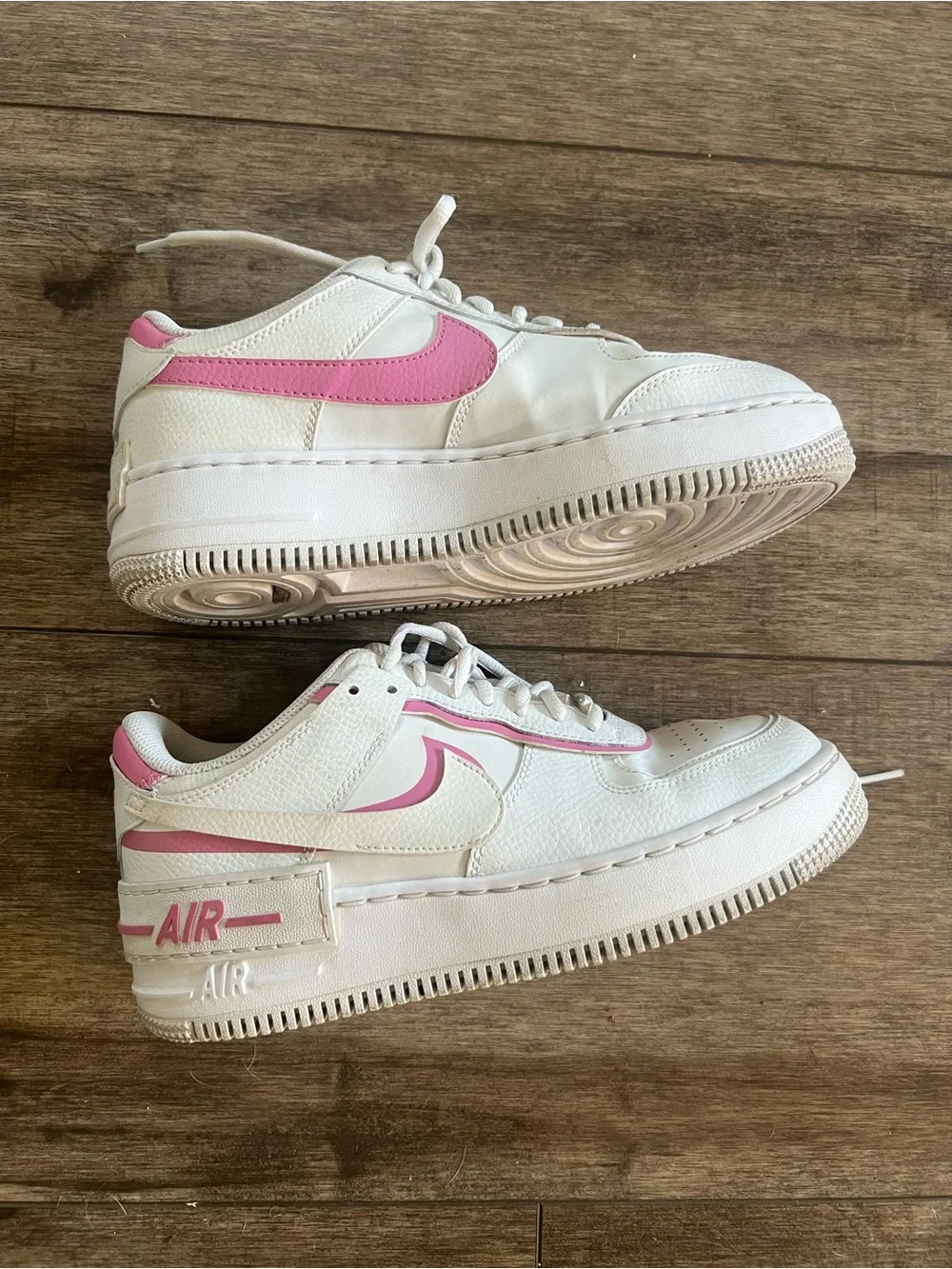 White and Pink Low-Top Women's Athletic Sneakers